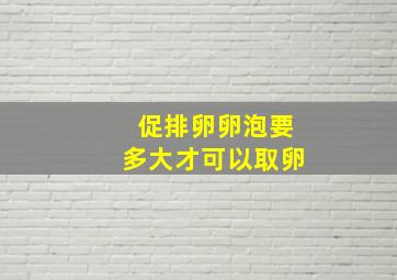 促排卵卵泡要多大才可以取卵