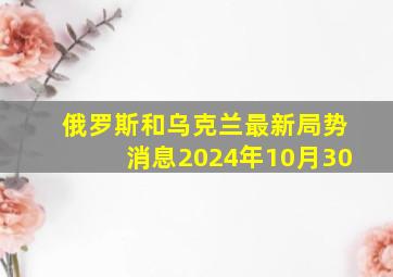 俄罗斯和乌克兰最新局势消息2024年10月30