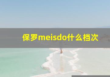 保罗meisdo什么档次