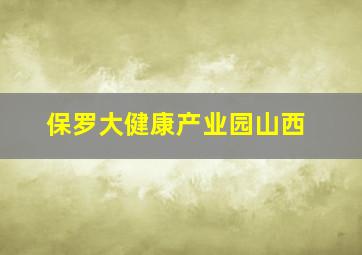 保罗大健康产业园山西