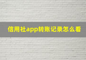 信用社app转账记录怎么看