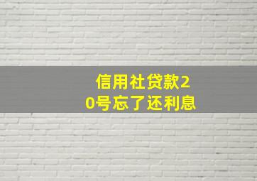 信用社贷款20号忘了还利息