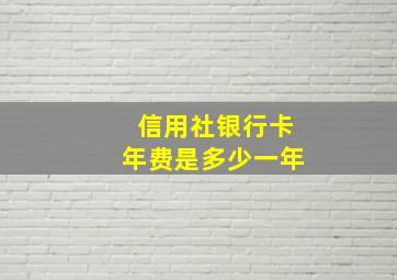 信用社银行卡年费是多少一年