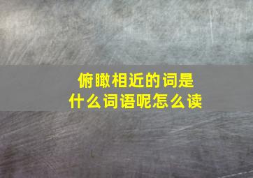 俯瞰相近的词是什么词语呢怎么读