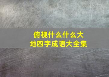 俯视什么什么大地四字成语大全集