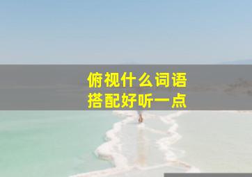 俯视什么词语搭配好听一点