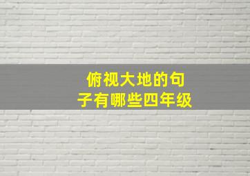 俯视大地的句子有哪些四年级