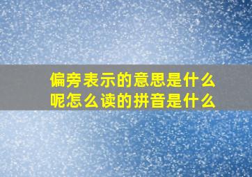 偏旁表示的意思是什么呢怎么读的拼音是什么