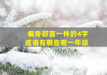 偏旁部首一样的4字成语有哪些呢一年级