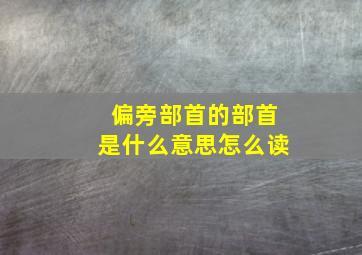 偏旁部首的部首是什么意思怎么读