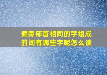 偏旁部首相同的字组成的词有哪些字呢怎么读