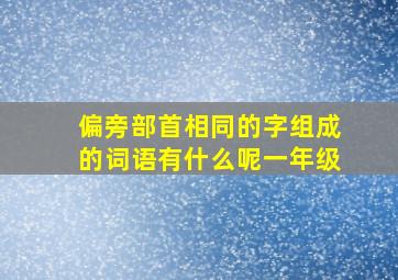 偏旁部首相同的字组成的词语有什么呢一年级