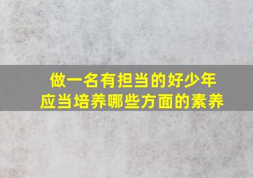 做一名有担当的好少年应当培养哪些方面的素养