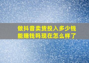 做抖音卖货投入多少钱能赚钱吗现在怎么样了