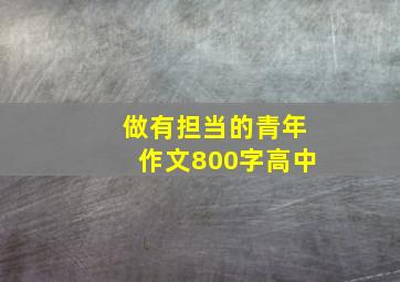 做有担当的青年作文800字高中