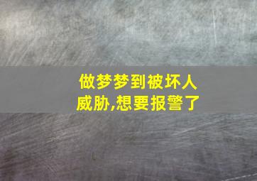 做梦梦到被坏人威胁,想要报警了