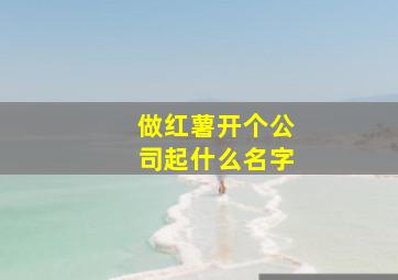 做红薯开个公司起什么名字