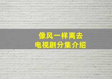 像风一样离去电视剧分集介绍