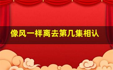 像风一样离去第几集相认