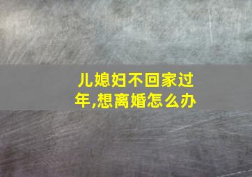 儿媳妇不回家过年,想离婚怎么办