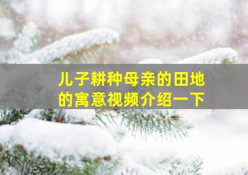 儿子耕种母亲的田地的寓意视频介绍一下