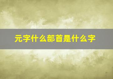 元字什么部首是什么字