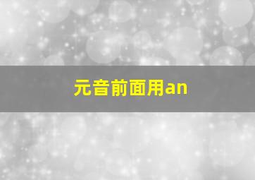 元音前面用an