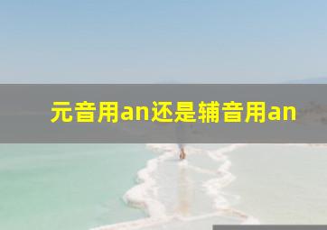 元音用an还是辅音用an