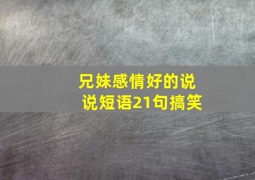 兄妹感情好的说说短语21句搞笑