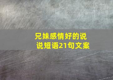 兄妹感情好的说说短语21句文案