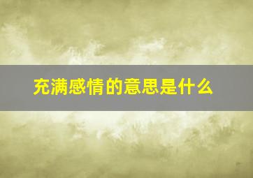 充满感情的意思是什么