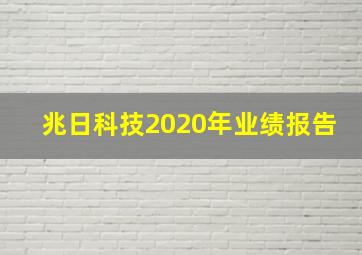 兆日科技2020年业绩报告