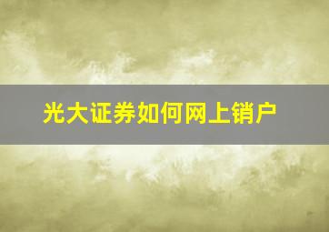 光大证券如何网上销户