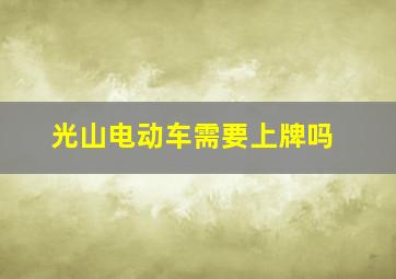 光山电动车需要上牌吗