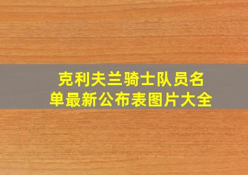 克利夫兰骑士队员名单最新公布表图片大全