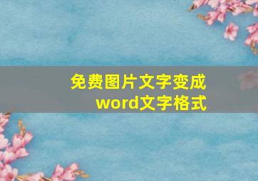 免费图片文字变成word文字格式