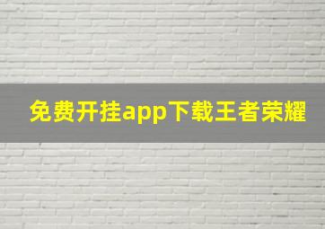 免费开挂app下载王者荣耀