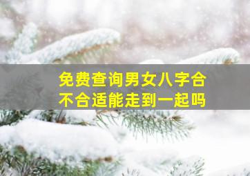 免费查询男女八字合不合适能走到一起吗