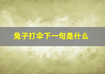 兔子打伞下一句是什么