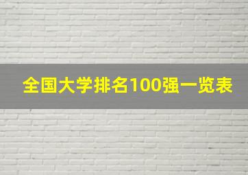 全国大学排名100强一览表