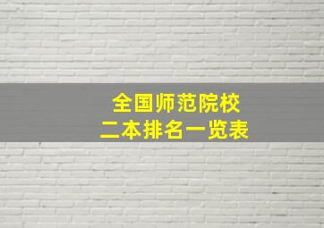 全国师范院校二本排名一览表