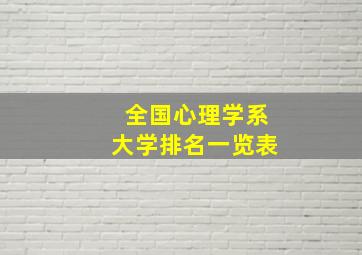 全国心理学系大学排名一览表