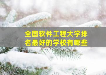 全国软件工程大学排名最好的学校有哪些