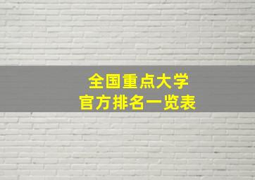 全国重点大学官方排名一览表