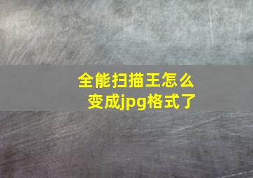 全能扫描王怎么变成jpg格式了