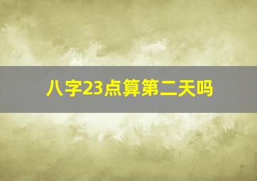 八字23点算第二天吗