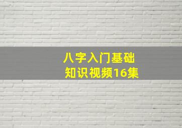 八字入门基础知识视频16集