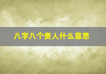 八字八个贵人什么意思