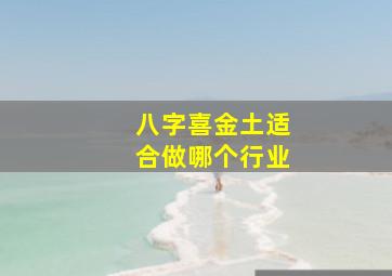 八字喜金土适合做哪个行业