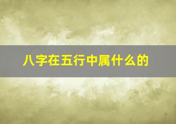 八字在五行中属什么的